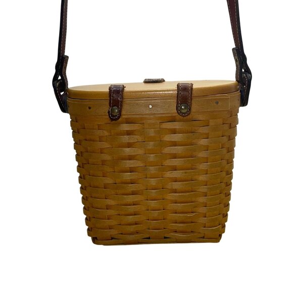 Longaberger Women’s Natural Wicker Basket & Adjustable Leather Strap Purse - Picture 4 of 11